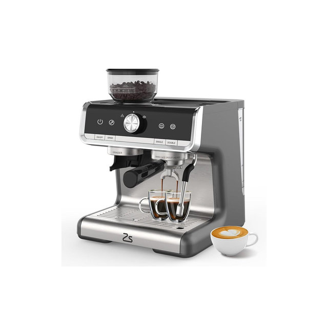 Espresso Coffee Machine 20 Bar With Built-In Grinder & Steam Wand