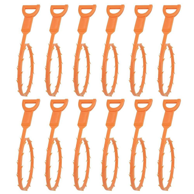 Amazon Basics Flexible Drain Clog Remover Snake Tool, Effective for Hair and Debris Cleaning, 19.6-Inch, 12 Pack