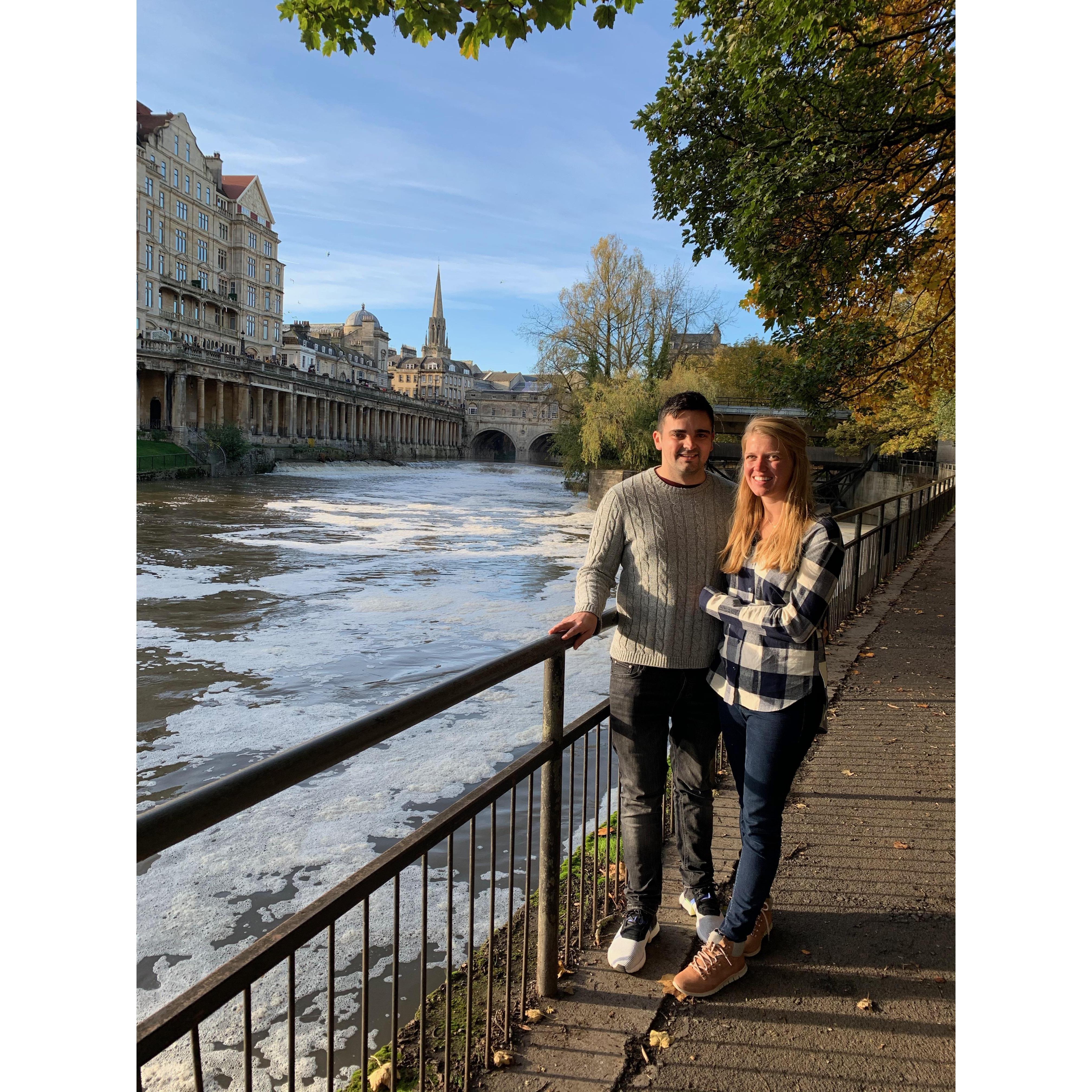 Bath, where Britt thought Ross was about to propose (he wasn't).