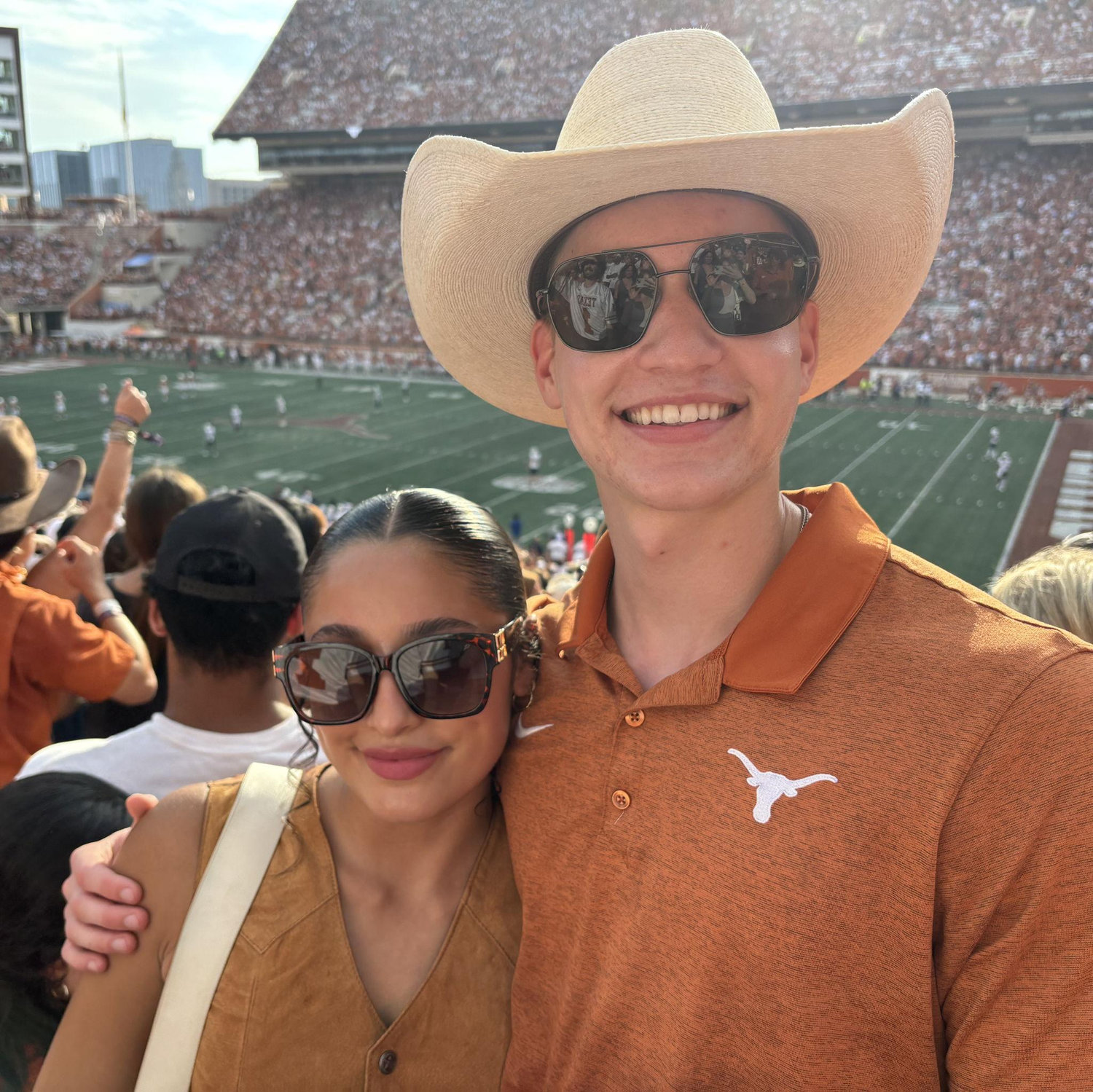 Joey and Vicky's first Texas football game.