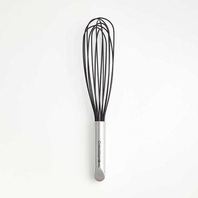 Crate & Barrel Black Silicone and Stainless Steel 12" Whisk