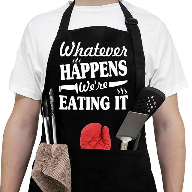 Aprons For Men, Women With Pockets - Fathers Day Giftss - Dad Gifts, Birthday Gifts For Dad, Boyfriend, Husband, Brother, Uncle, Grandpa, Her, Him - Chef Kitchen Cooking Grill Bbq Baking Aprons