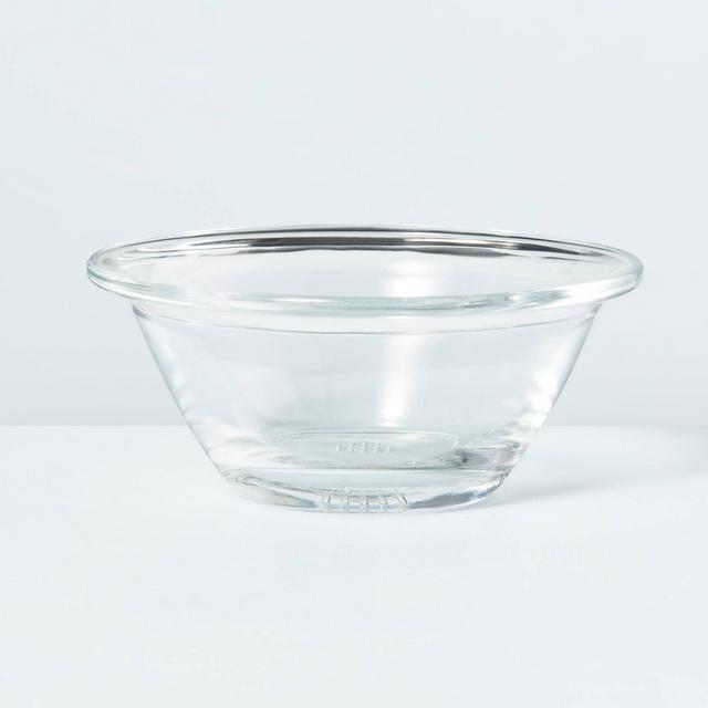 Crate&Barrel Miles Glass Bowl with Acacia Wood Lid