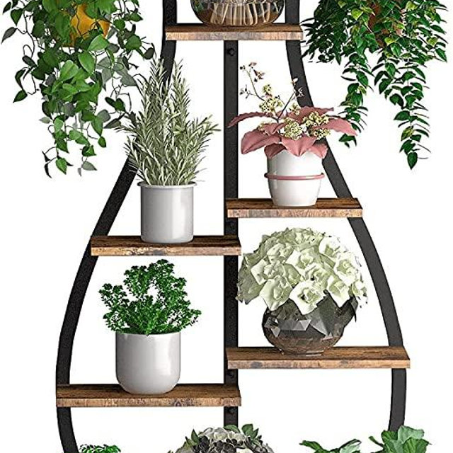 GDLF Plant Stand Indoor Tall Plant Shelf Metal Tiered Hanging Shelf, 59"