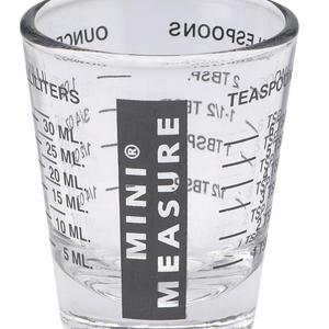 Kolder 13211BLK Mini Measure Heavy Glass, 20-Incremental Measurements Multi-Purpose Liquid and Dry Measuring Shot Glass, Black