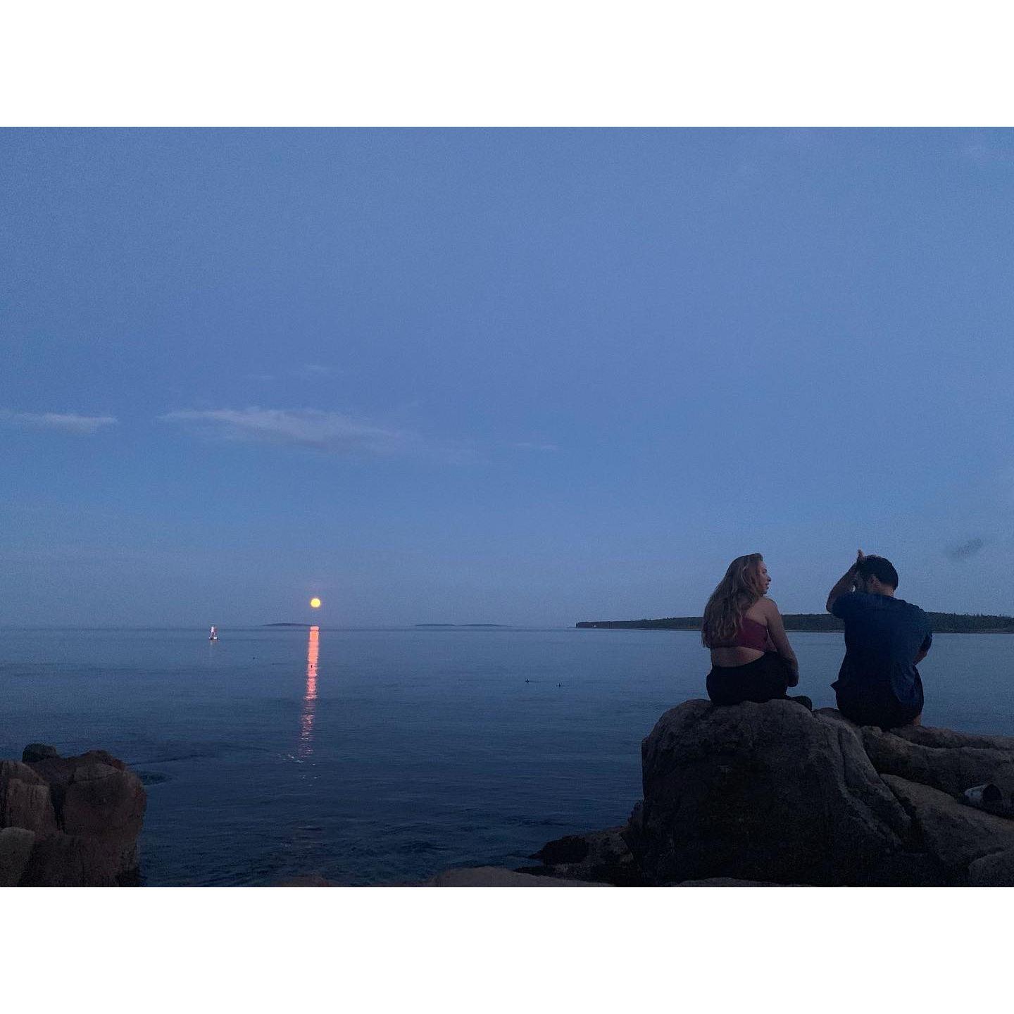 The most incredible moonrise with Megan and Alex