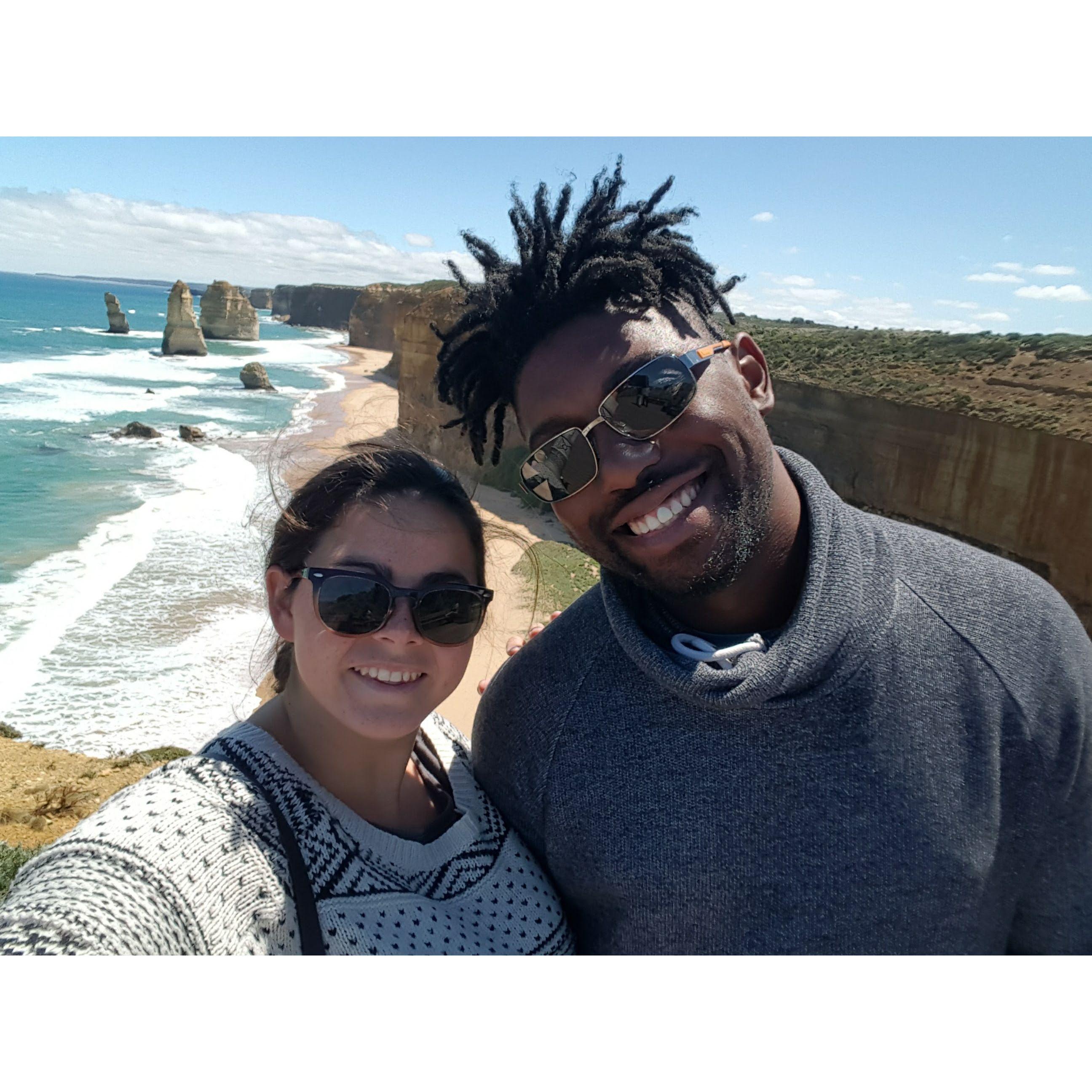 Visiting the 12 Apostles after arriving in Australia in October 2017