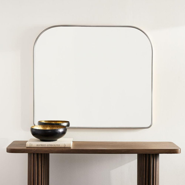 Streamline Wide Arch Wall Mirror, Brushed Nickel, 42x36