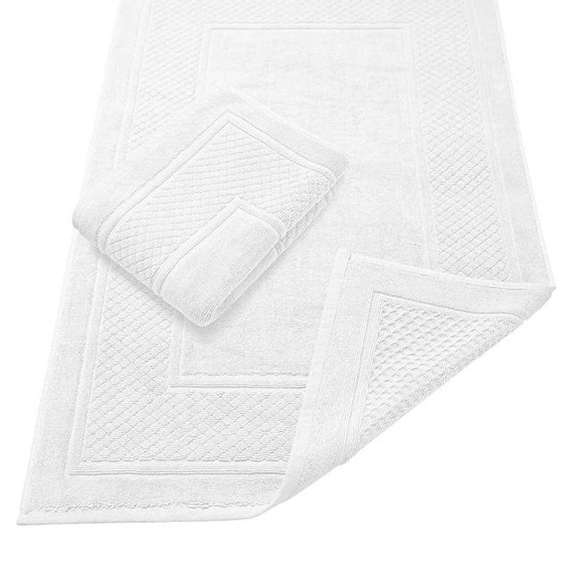 Avalon Cotton Bath Mat Towels Highly Absorbent Bath mats for Bathroom Soft White Bath Mats and Bath Rugs, 100% Ring Spun Cotton Bathroom Rugs, Hotel Quality Bathroom Mats 900GSM Pack of 2 (22"x34")