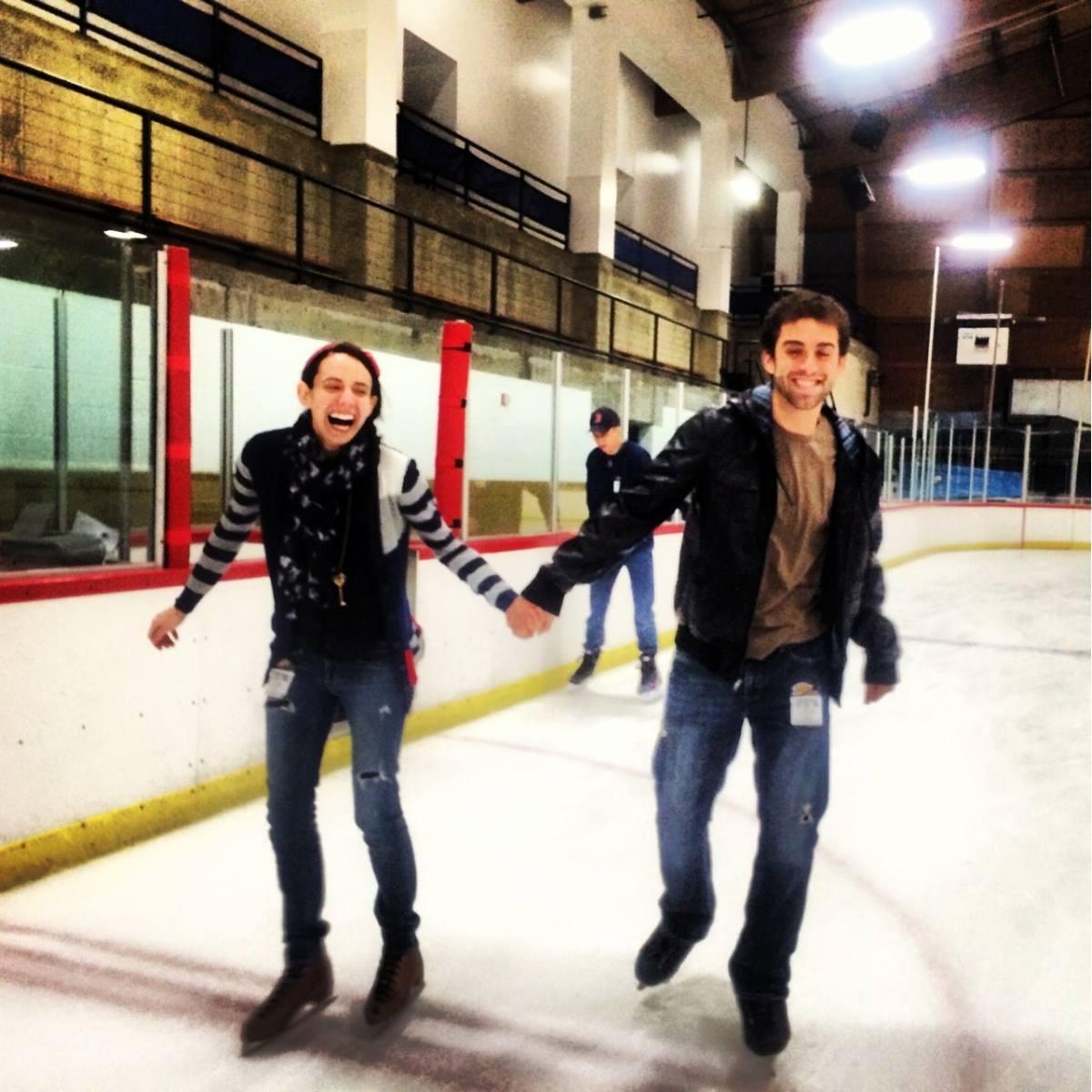 The first time Amber went ice skating.