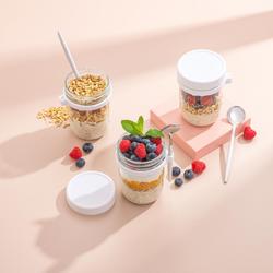 JoyJolt Dawn Glass Overnight Oats Containers, Set of 3