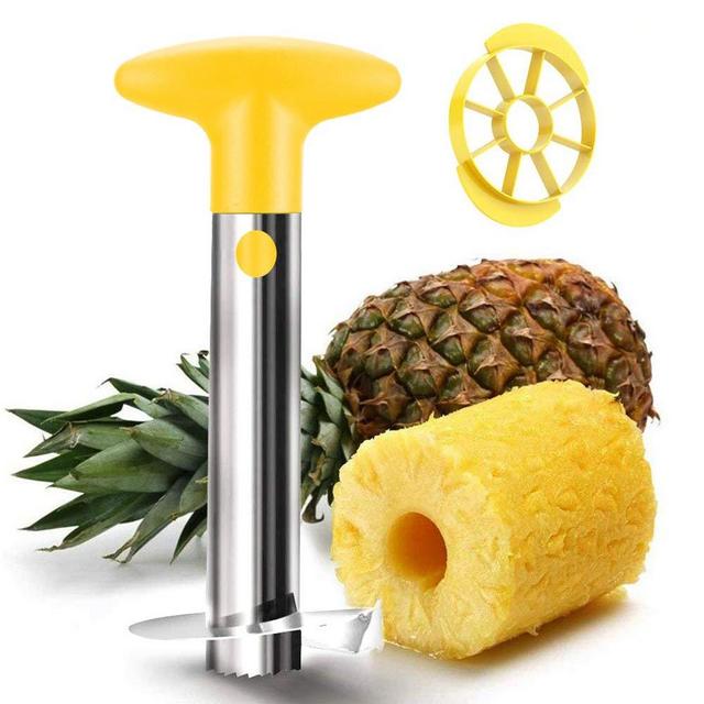Pineapple Corer and Slicer, Upgraded Thicker 304 Stainless Steel Kitchen Pineapple Cutter Peeler for Easy Core Removal & Slicing with Wedger, Premium Pineapple Core Remover Tool