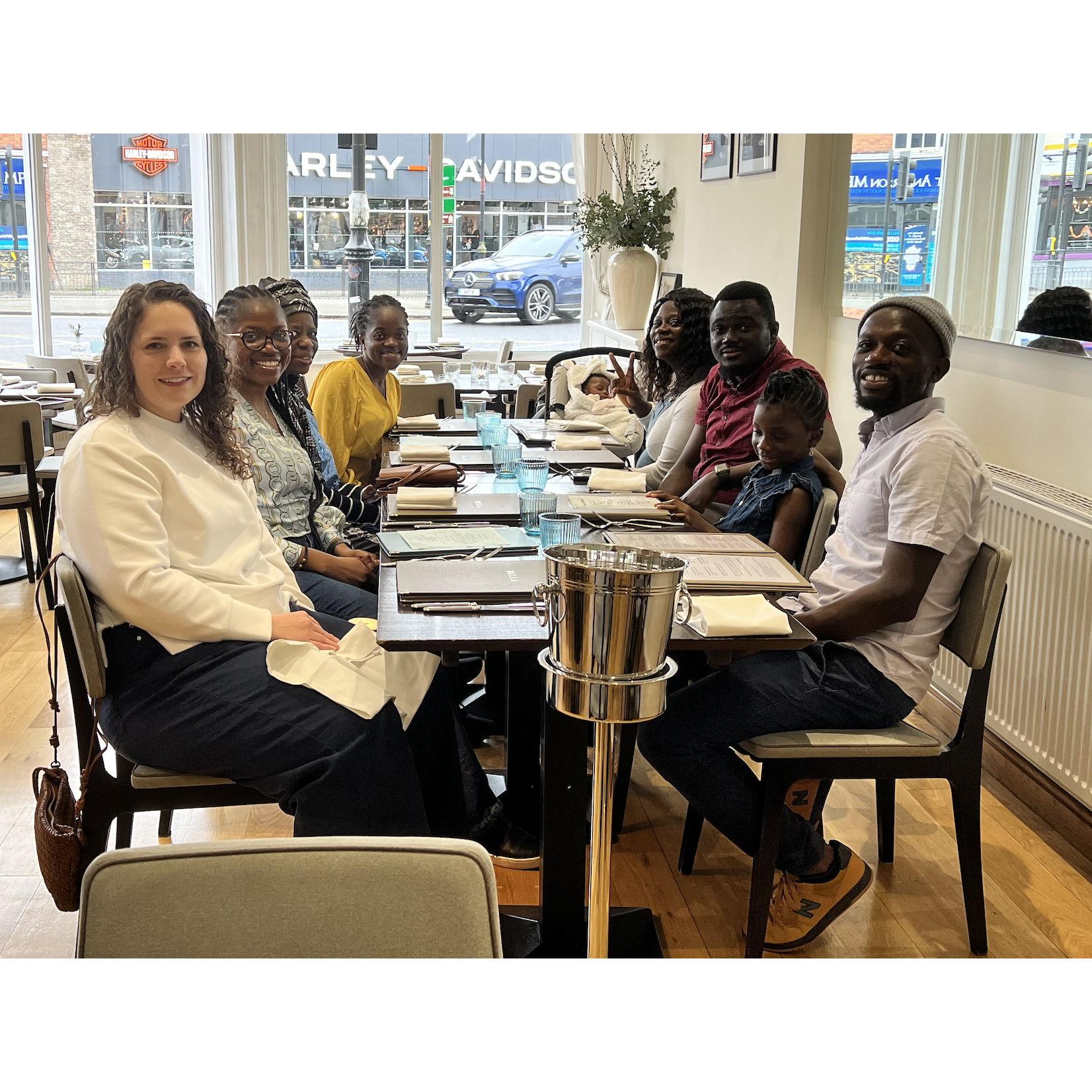 Marissa's first time to meet Seye's family and to celebrate many joyful Bankole family events - this was Seye's mum's pre-birthday lunch