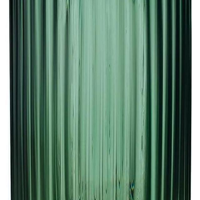DECORPIA 8 Inch Premium Thickened Green Glass Vase - Ribbed Glass Flower Vase for Rustic Home Decor, Decorative Vases for Flowers for Modern Farmhouse, Ideal for Shelf, Mantle, Table Entryway Décor