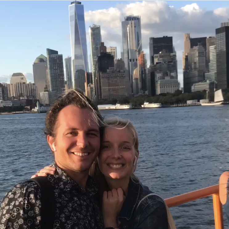 Riding the Staten Island Ferry when we first started dating