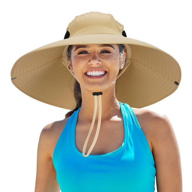 Leotruny Women Super Wide Brim Sun Hat UPF50+ Waterproof Bucket Hat for Fishing, Hiking, Camping