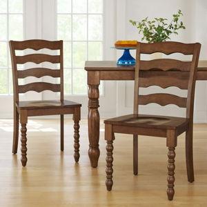 The Pioneer Woman Harper Solid Wood Dining Chairs, 2 Pack, Homestead Brown