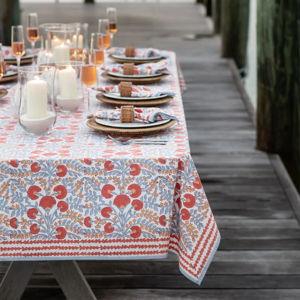 Cactus Flower Ivory Tablecloth | 60x120