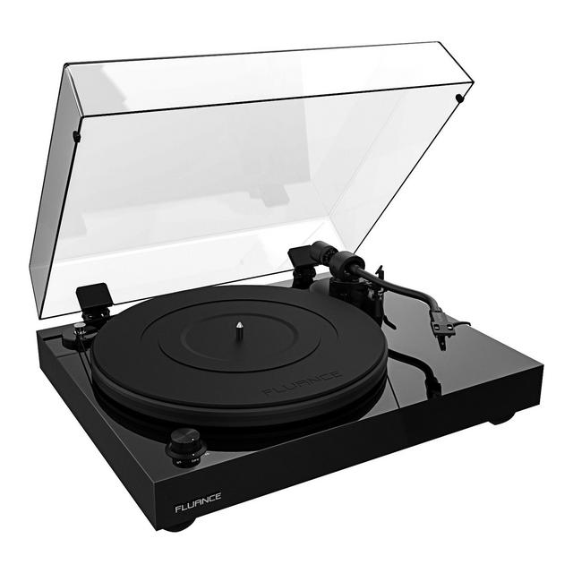 Fluance RT82 Reference High Fidelity Vinyl Turntable Record Player with Ortofon OM10 Cartridge & Speed Control Motor - Piano Black