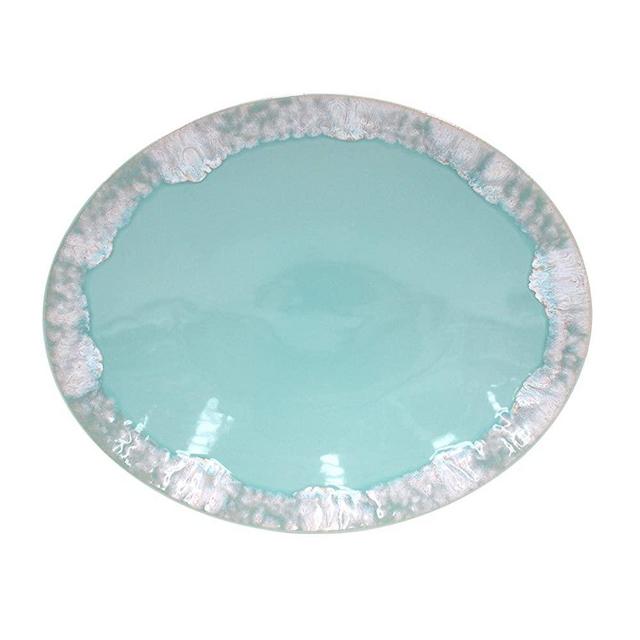 Casafina, Taormina collection, Stoneware Serveware, Oval platter, aqua, 16''