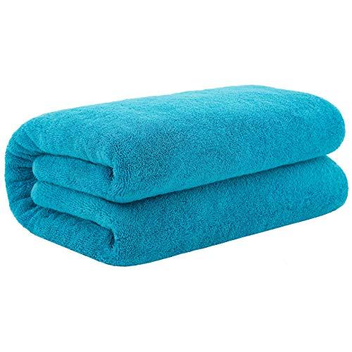 40x80 Inches Jumbo Size, Thick & Large 650 GSM Bath Sheet Cotton, Luxury Hotel & Spa Quality, Absorbent and Soft Decorative Kitchen and Bathroom Turkish Towels, Aqua Ocean