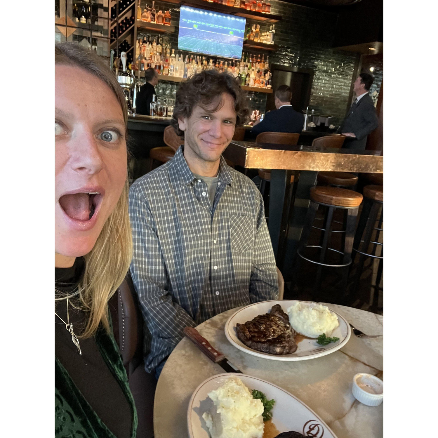 Steaks at Daniel's Broiler in Bellevue for our 1 year anniversary, October 2022