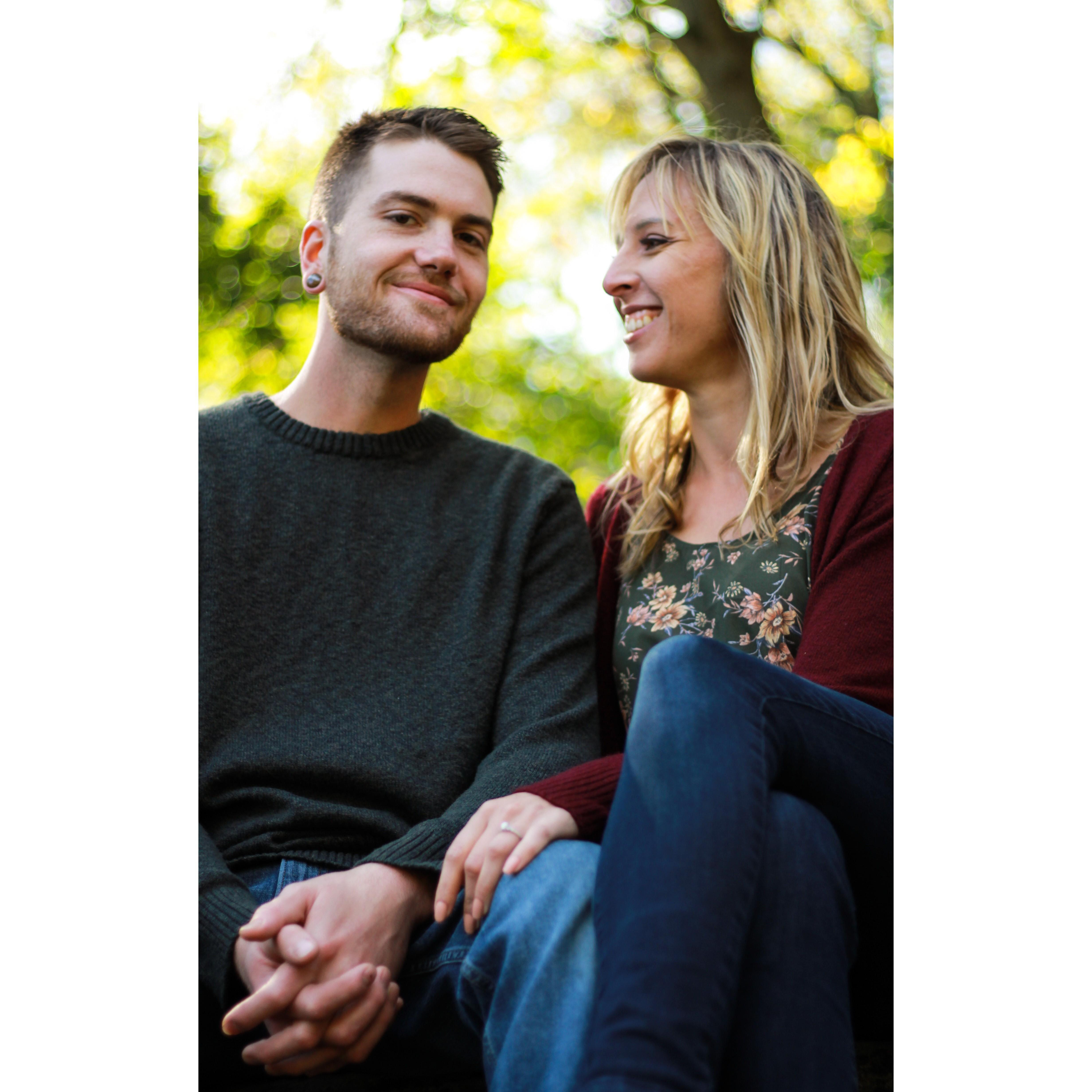 Engagement announcement photos taken by Erika's sister, Kelsey.