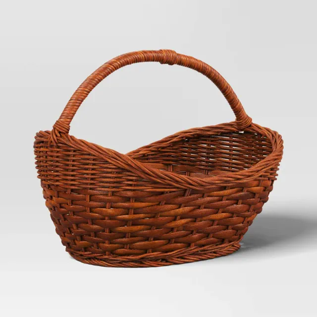 Woven Decorative Basket with Handle Brown - Threshold™