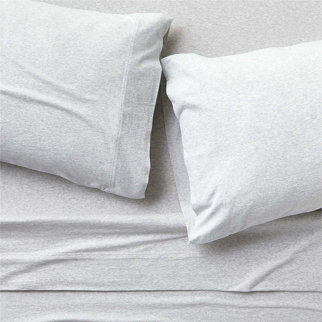 Organic Jersey Light Grey Full Bed Sheet Set