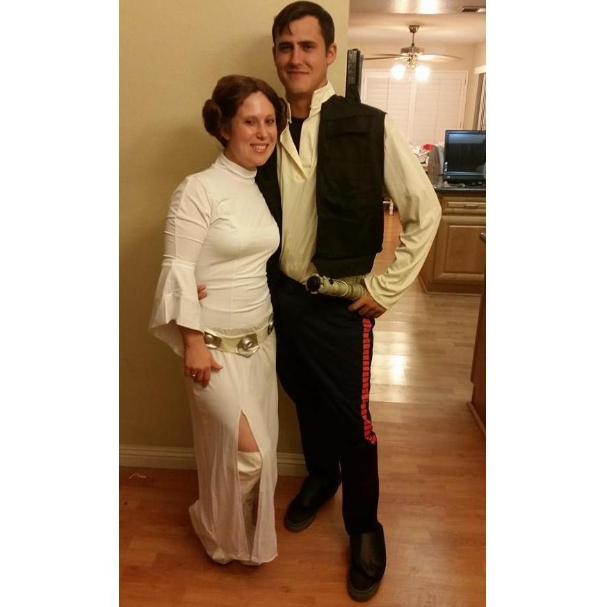 One of the many couple costumes James and Veronica have worn for Halloween.