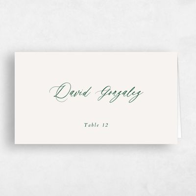 Forest, Green Wedding Place Card - Chapel