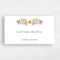 White Wedding Place Card - Blume