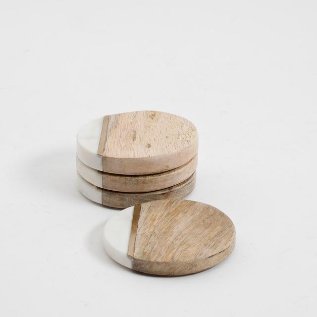 Gibson Laurie Gates Brass Stripe Coaster Set
