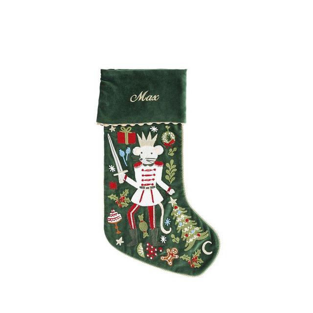 Mouse King Rifle Paper Co Embroidered Velvet Christmas Stocking