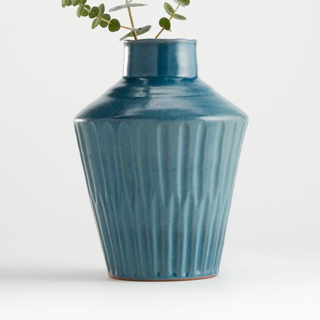 Izma Angled Dark Teal Vase