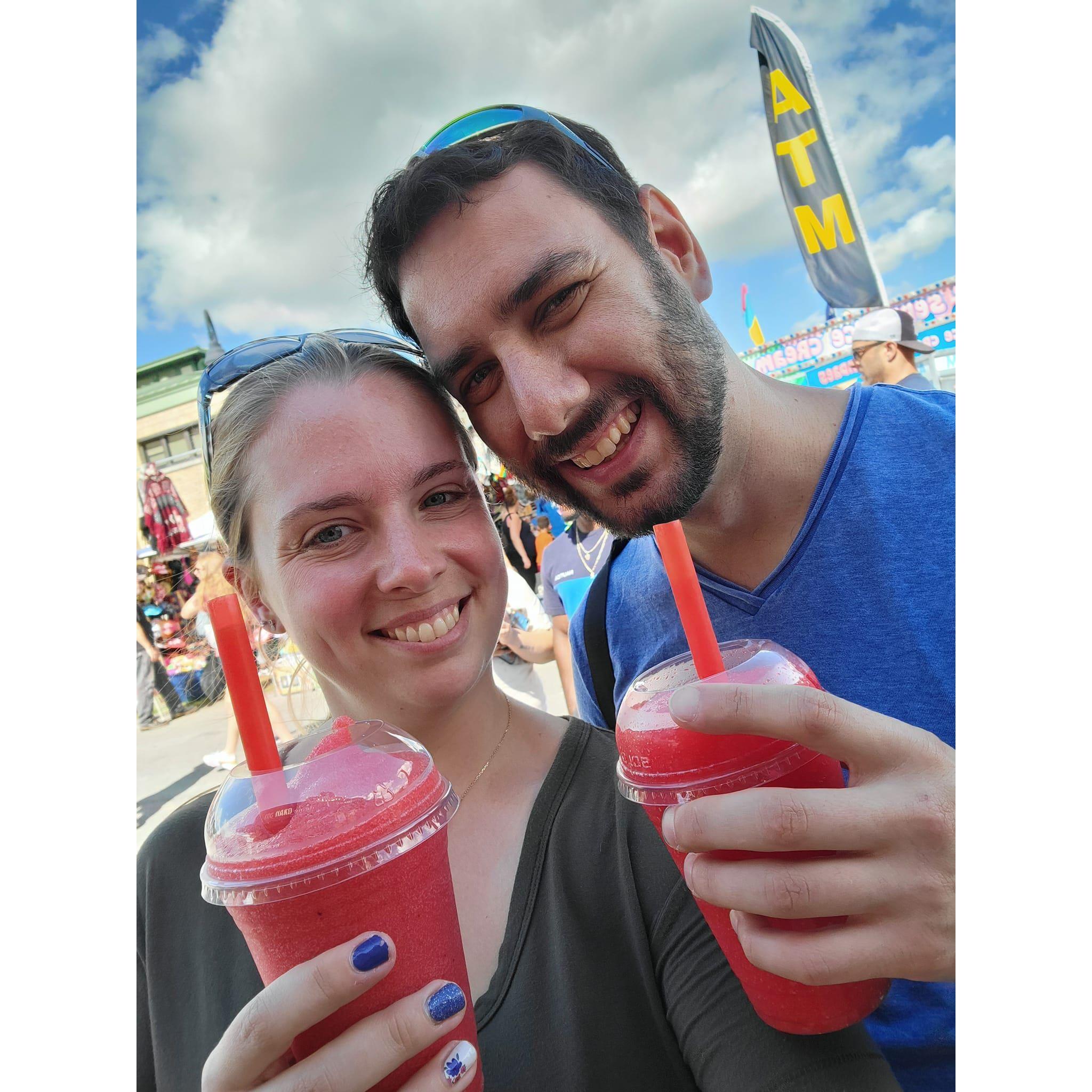 Alex's first trip to the NYS fair & wine slushies