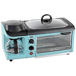 Nostalgia BSET300RETRORED Retro 3-in-1 Family Size Breakfast Station