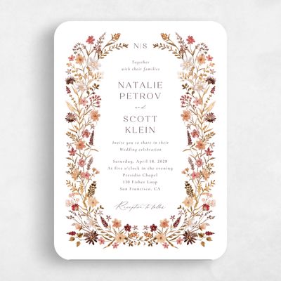 Chocolate, Orange Wedding Invitation - Spasso Portrait