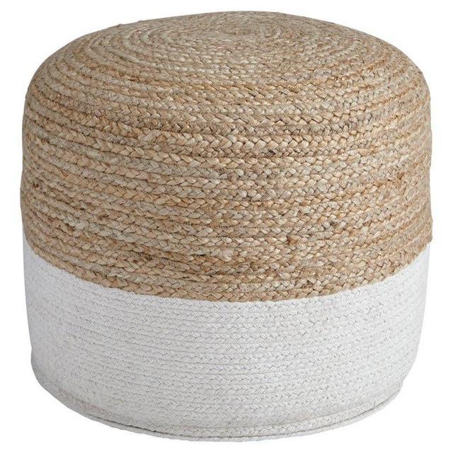 Ashley Furniture Signature Design - Sweed Valley Pouf - Comfortable Pouf & Ottoman - Casual - Natural/White