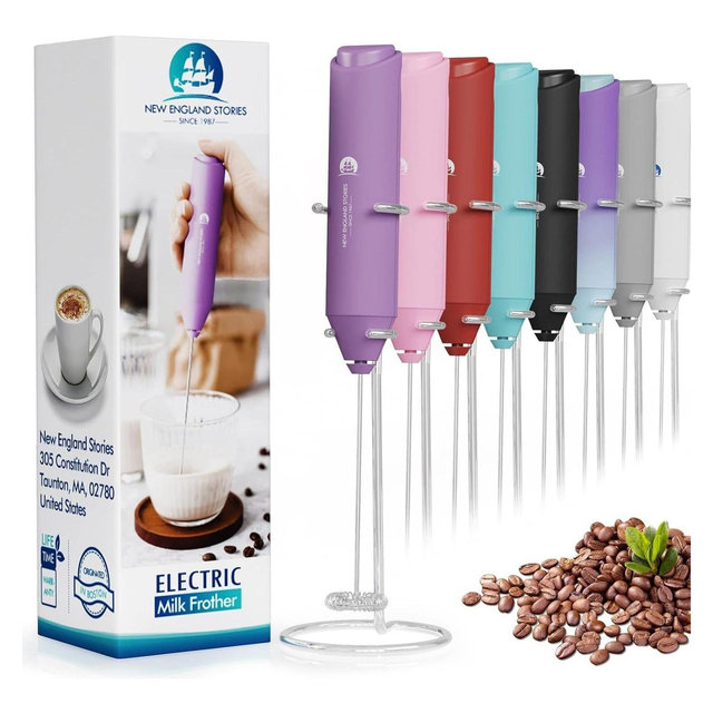 Powerful Handheld Milk Frother with Stand – Fast Foam Maker & Drink Mixer for Coffee, Latte, Matcha, and More