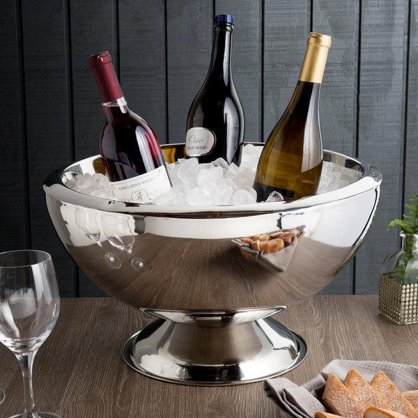Franmara 8327 Customizable Double-Wall Stainless Steel Champagne and Wine Cooler - 17 3/8" x 9"