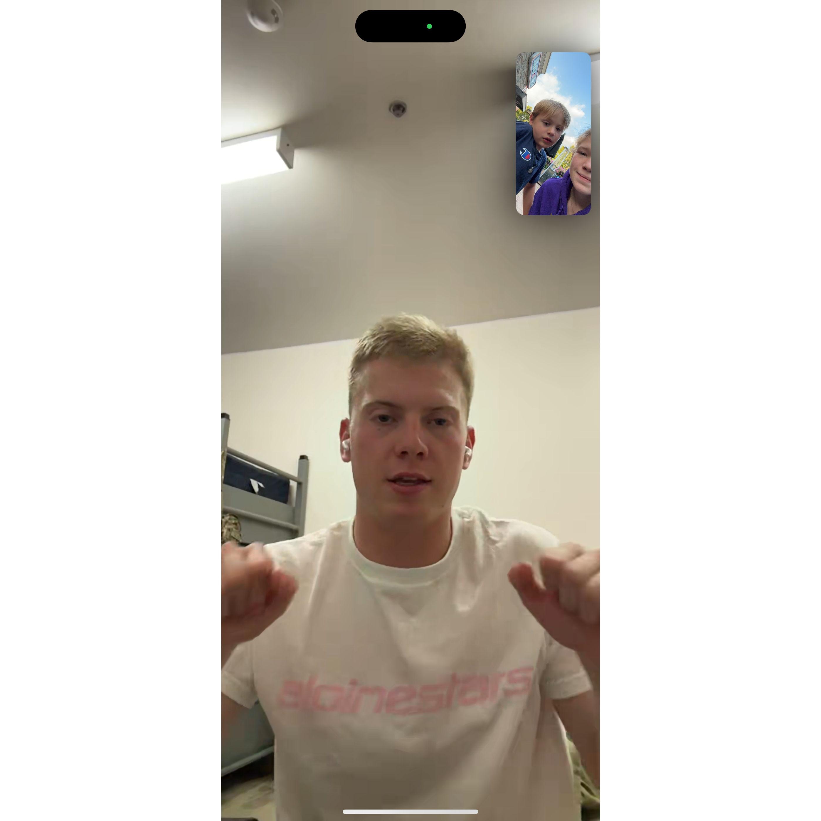 One of many facetimes while Josh was in AIT