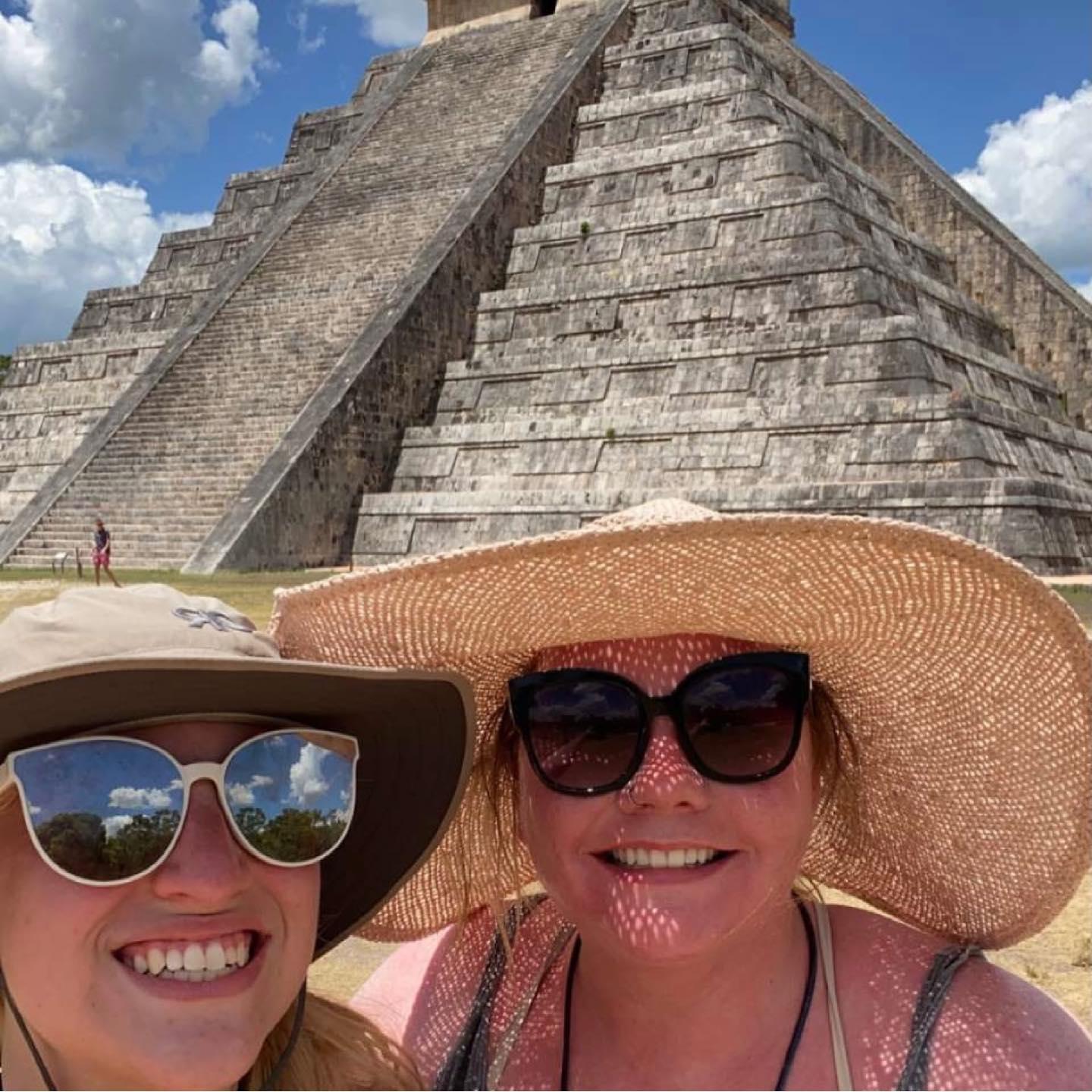 Our first time out of the country together is when we went to Mexico! This was taken at Chichen Itza!