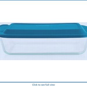 Pyrex Deep 9x13-Inch Glass Baking Dish with Lid, Deep Casserole Dish, Glass Food Container, Oven, Freezer and Microwave Safe, Clear Container