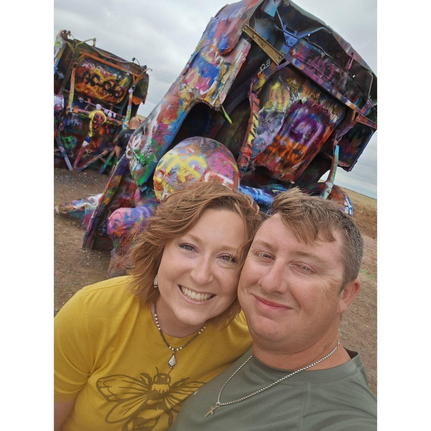 Visiting Cadillac Ranch in Amarillo, TX