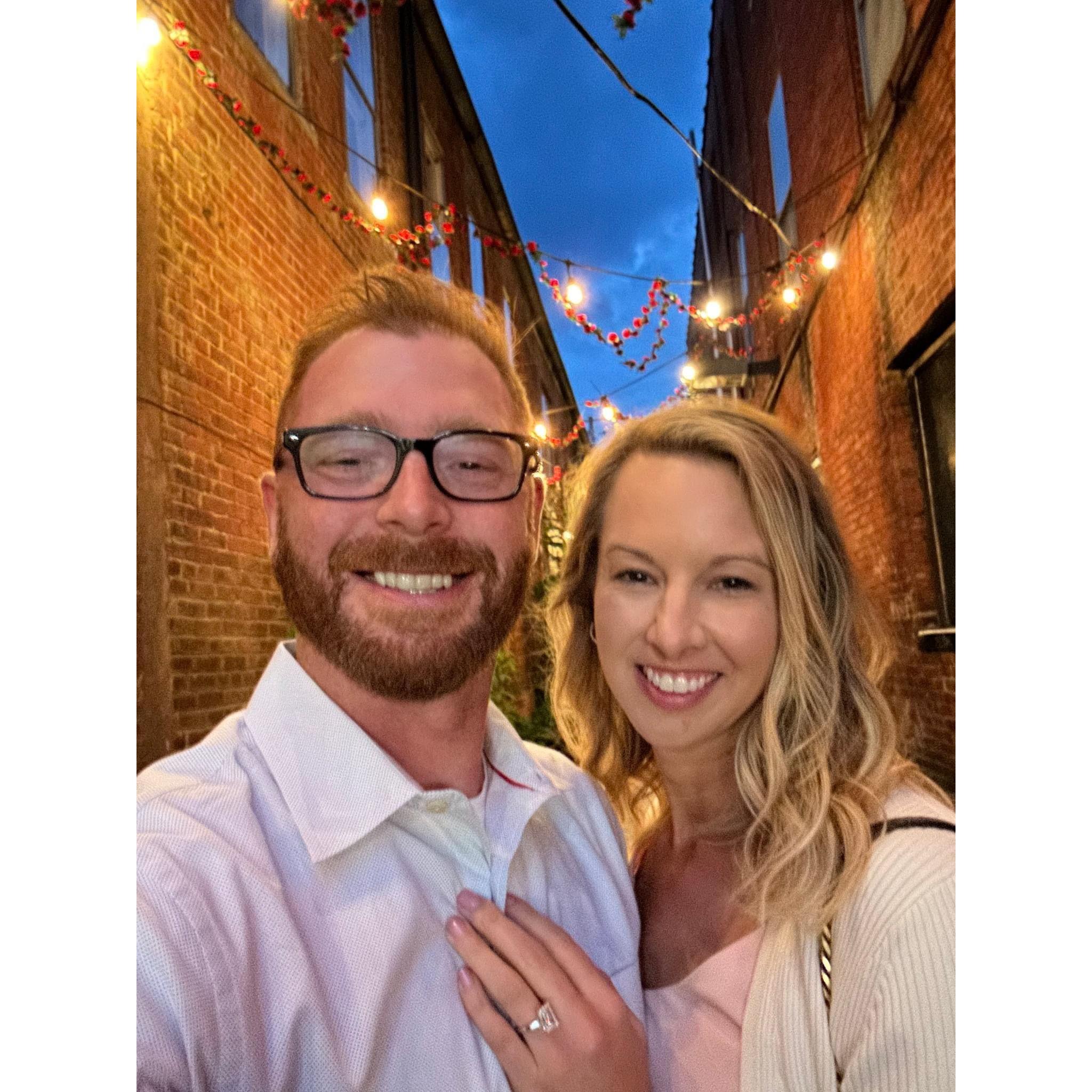 The night we got engaged! We celebrated with dinner & drinks at Old Talbott Inn.