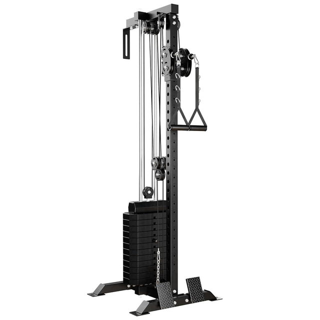 Mikolo Wall Mount Cable Station, Cable Crossover Machine with Dual Pulley System and 18 Adjustable Positions for Home Gym Fitness Equipment