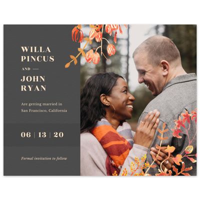 Grey Rustic Wedding Digital Save the Date - Gramercy Bloom
