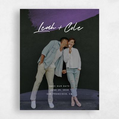 Bright Lavender, Purple Wedding Save the Date - Bailey Portrait