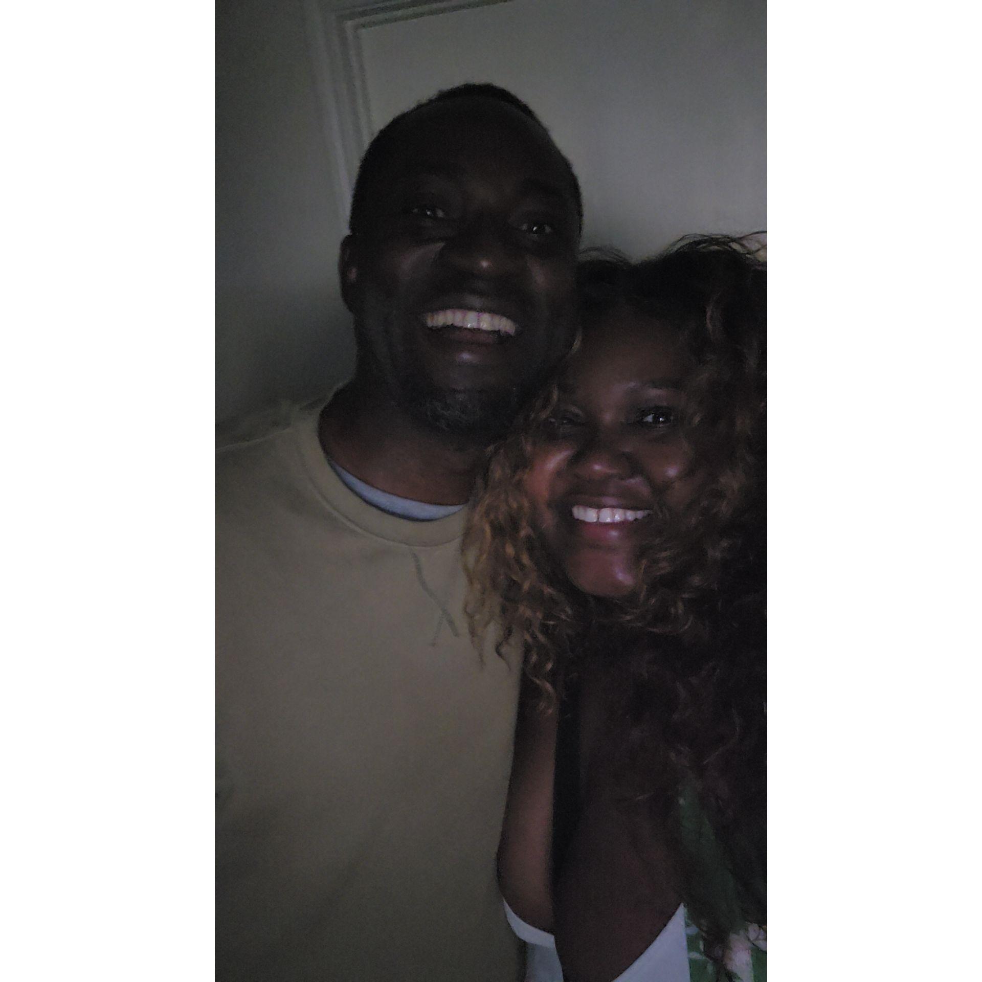 It was in the conversation just before snapping this pic that we first said, "I love you." ALL SMILES!
